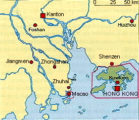 Karte Hong Kongs